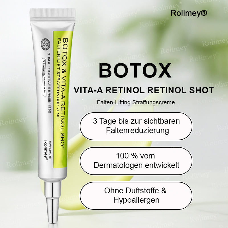 🌿👨‍⚕️Jetzt jugendliche Haut zurückgewinnen 💫Rolimey® Botox & Vita-A Retinol Shot Falten-Lift Straffungscreme