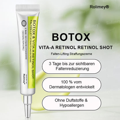 🌿👨‍⚕️Jetzt jugendliche Haut zurückgewinnen 💫Rolimey® Botox & Vita-A Retinol Shot Falten-Lift Straffungscreme