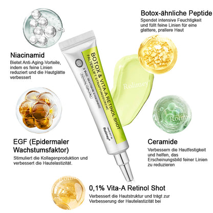 🌿👨‍⚕️Jetzt jugendliche Haut zurückgewinnen 💫Rolimey® Botox & Vita-A Retinol Shot Falten-Lift Straffungscreme