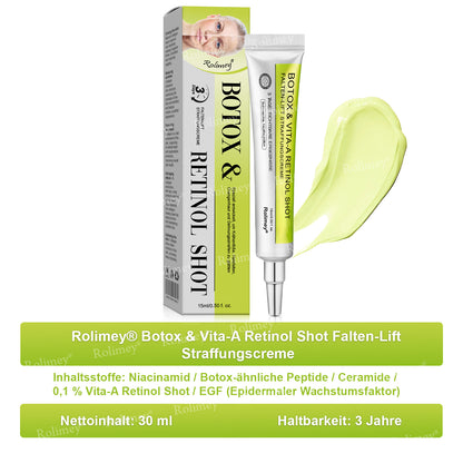 🌿👨‍⚕️Jetzt jugendliche Haut zurückgewinnen 💫Rolimey® Botox & Vita-A Retinol Shot Falten-Lift Straffungscreme