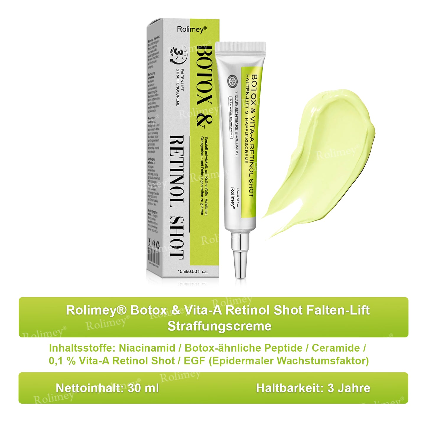 ✨👨‍⚕️Jetzt jugendliche Haut zurückgewinnen 💫Rolimey® Botox & Vita-A Retinol Shot Falten-Lift Straffungscreme