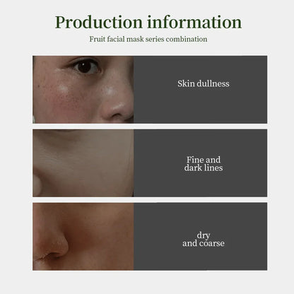 Maske mit Fruchtgeschmack, feuchtigkeitsspendendes und nährendes Hautpflegeprotein, das den Teint sanft aufhellt, Maske auf Pflanzenbasis