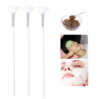 3 Pcs Form für DIY Hautpflege Maske Diy Bürsten Fan Form Maske Bürsten Gesichtsbehandlungen Skincare glatte Abdeckung Beauty Tools