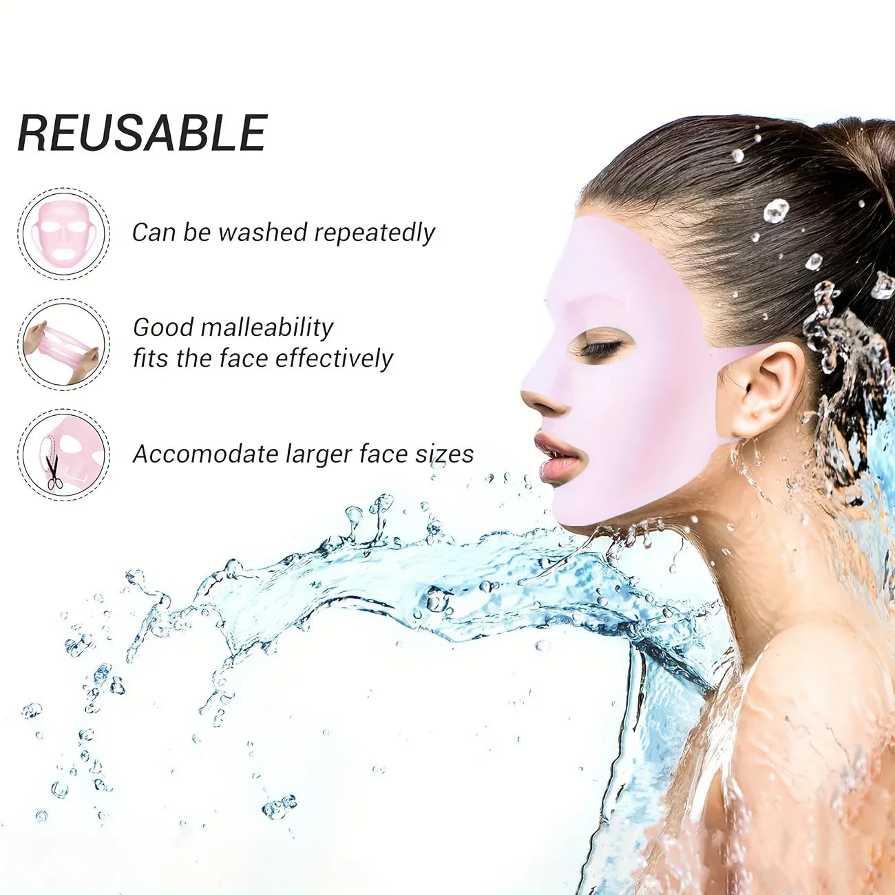 1pcs Silikon Gesichtsmaske feuchtigkeitsspendende Maske Abdeckung Anti-Verdunstung Beauty Facial Tool wiederverwendbare Maske Fixierung Abdeckung