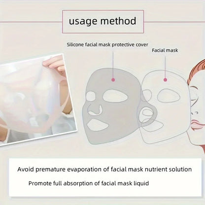 Maskenhülle aus Silikon, am Ohr befestigte Maske zur Befeuchtung und Absorption von Essenzen, wiederverwendbares Gesichtspflegegerät